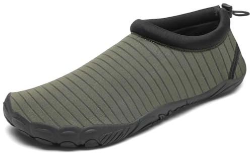 Mishansha Chaussure Aquatique Homme Femme Chaussures d'eau Respirant Antidérapant Chausson de Plage pour Mer Piscine Riviere Natation Canyoning Voile, Vert, 44 EU