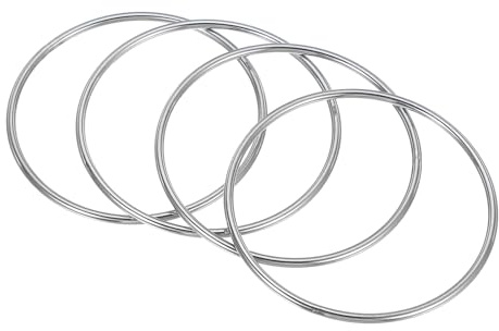 PATIKIL 4 Stück 3x80mm Metall O-Ringe, 304-Edelstahl O-Ring, geschweißte Rundringe, Taschenzubehör, Metallringe, DIY-Zubehör für Gürtel, Nähen, Hundehalsbänder, Karabiner, Gurtbänder