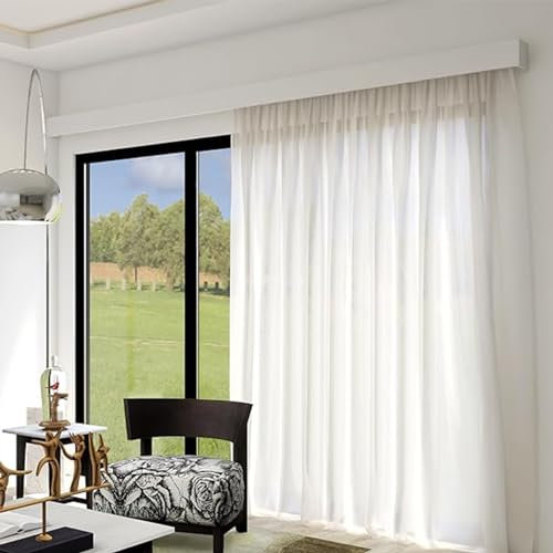 Weiße Decke Gold Wandmontage Fenstervorhang Pelmets Box mit Versteckte Schienensystem 7,9 ft