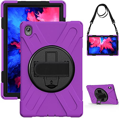 BailiTao Compatible con la funda Lenovo Tab P11 2020 TB-J606/P11 Plus 2021 TB-J616, robusta funda de protección contra caídas a prueba de golpes con funda de hombro para niños, funda de silicona