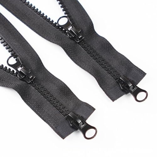 ftiemlovde 5# 2 Pack 2 Wege Reißverschluss Jacke Kaufen Kunststoff Schwarz，Reissverschluss Teilbar 5mm （80 cm）