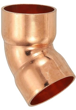 PATIKIL 32mm 1.5mm Épaisseur Coude Raccord Cuivre, 1Pcs 99.9% Cuivre naturel Raccord Tube 45 Degré Court Rayon Connecteur Soudure Pour HVAC Système Réfrigération