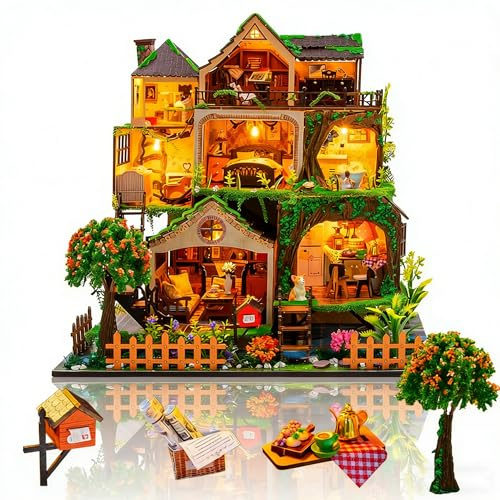 Kit maison miniature à monter soi-même, maison de poupée pour adultes, cabane dans les arbres