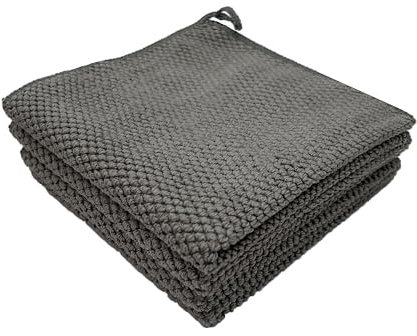 FloraVigo Juego de 4 paños de Barista, 30 x 30 cm, accesorios barista, paños de microfibra, lavables, sin pelusas, para limpiar tu cafetera y paños de cocina (gris)