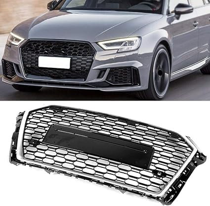 Rejilla Delantera Del Coche para Audi A3 S3 8V 2017 2018 2019, Rejilla Delantera Parachoques Estilo Accesorios De Carrocería Parrilla Delantera