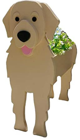 ZHANGXABN Cute Dog Shape Flower Pot, Animal Shape Flower Pot for Garden Decoration, Golden Retriever Shape Plant Container Holder (14.2 * 14.6inch)