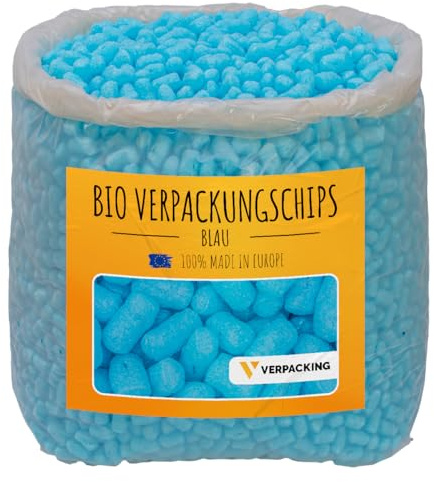 verpacking Verpackungschips aus Maisstärke biologisch abbaubar [Farbe und Menge wählbar] Füllmaterial für Pakete Blau 200 Liter