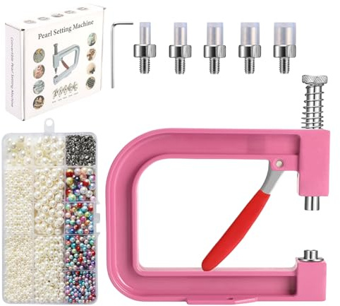 Herramienta De Ajuste De Perlas Y Rhinestones - Máquina De Fijación De Remache De Perlas Para La Fabricación De Joyas Y Decoración De Tela, Prensa Manual Duradera | Para Diseñadores Que Añaden