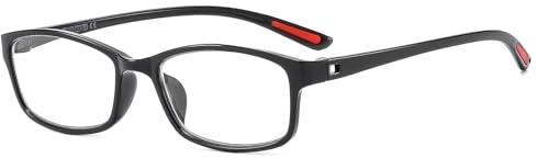 Suertree Distanz Brille TR90 für Damen und Herren - Myopia Brille Quadratisch Leichte Schwarz -4.0 Dioptrien