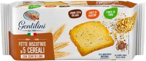 Gentilini, Fette biscottate ai 5 cereali e semi di lino, 185 g