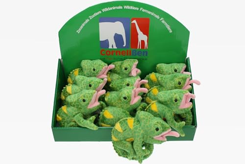 Cornelißen Chamäleon Kuscheltier grün L 17 cm Grün Plüschtier Tier Stofftier Kinder Geschenk