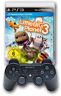 PlayStation 3 - DualShock 3 Wireless Controller, schwarz + Little Big Planet 3