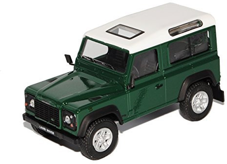 Cararama Land Rover Defender 90 3 Türer Dunkel Grün Weisses Dach 1/43 Modell Auto