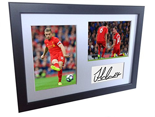 Unterzeichnet Jordan Henderson Liverpool Autogrammkarte Foto Bilderrahmen Geschenk A4
