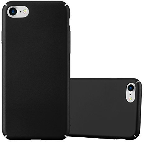 Cadorabo Custodia per Apple iPhone 7 / 7S / 8 / SE 2020 in Nero Metallo - Rigida Cover Protettiva Sottile con Bordo Protezione - Back Hard Case Ultra Slim Bumper Antiurto Guscio Plastica