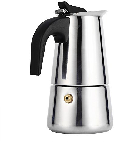 VBESTLIFE Stainless Steel Espresso Moka Pot Coffee Maker Home Office Use (100ML)