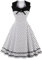 AXOE Femme Robe Vintage Années 50 60 Motifs Pois ou Uni Taille Haute Coupe A Robe Cocktail Soirée Ville Coton Élastique Blanc et Noir, Taille 50, 4XL