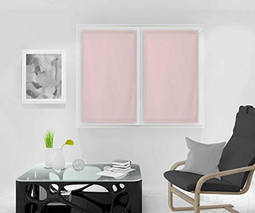 Soleil d'ocre Dolly Brise-bise, Polyester, Rose, 70 x 120 cm