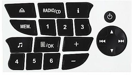 BAAQII Sticker Autocollant Bouton Radio CD Noir pour Renault Clio/Megane 09-11