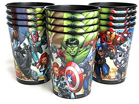 Marvel Avengers Birthday Party Supplies Set of 12 16oz Plastic Reusable Favor Cups