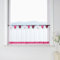 ESLIR Scheibengardine mit Schlaufen Vorhang Küche Bistrogardinen Transparent Stores Gardinen Kurzgardine Voile Rosa HxB 45x120cm1 Stück