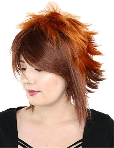 Prettyland Yu-Gi-Oh! GX Jaden Yuki 2-farbige braun rot-orange kurze glatte Cosplay Perücke Wig C475