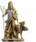Pluto Hades Herr der Unterwelt Griechische Statuen Tote Figur Goldton 24cm