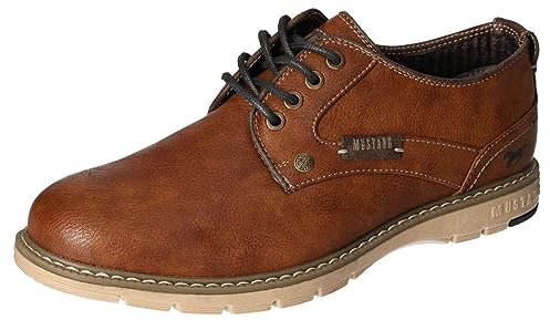 MUSTANG Schnürhalbschuh /H2/ Herrenschuhe Schnürschuhe Braun Freizeit, Schuhgröße:42 EU