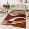 TAPISO Dream Teppich Wohnzimmer Modern Kurzflor Braun Hellbraun Beige Meliert Streifen Kreise Wellen Schlafzimmer Esszimmer ÖKOTEX 250 x 350 cm