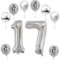 Haosell XL Folienballon 17, Silber, 32 für Geburtstage, 17 Stück, Unisex-Jugendliche