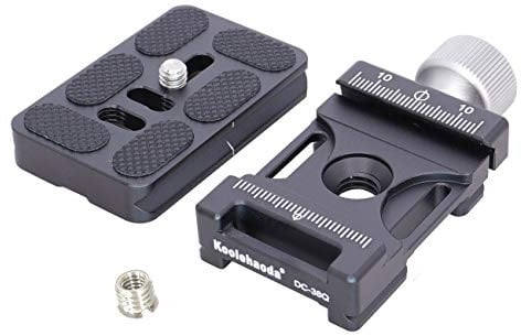 Koolehaoda 50mm Quick Release Plate Clamp Compatible with Arca Swiss, Universal Camera Mount QR Plate with Arca Slot and 1/4-3/8 Screw Adapter for DSLR Monopod Tripod Ball Head - DC38Q