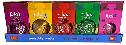 Ella's Kitchen Organic Fruit Smoothie Assortment, (Red, Purple, Green, Yellow and Pink), Pack of 25 Pouches