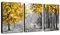 3 Pièces Arbre d'automne jaune Tableau Décoration Murale Salon Impression sur Toile Image sur Toile Peintures sur Toile Décoration Murale pour Chambre Maison Bain prêt à accrocher 40x60cmx3pcs