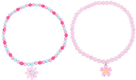 TOYANDONA 2st Halskette Für Kinder Mädchen Perlenkette Mädchen Schmuck Spielset Prinzessin Verkleiden Spielzeug Mädchen Verkleiden Schmuck Kinderschmuckset Halsband Acryl Die Blumen