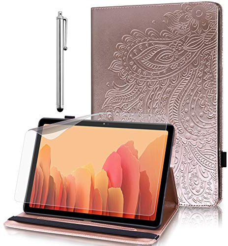 GLANDOTU Custodia per Lenovo Tab M10 (TB-605F/ X505F) 10,1 Pollici Cover con pellicola protettiva e pennino,Ultra Sottile in Premium Flip Pelle PU Case Lenovo Tab M10 Custodia (oro rosa)