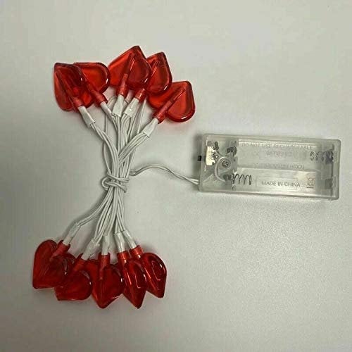 Love Heart Lights 10 LED Red Heart Shaped Lights Gift Decoration