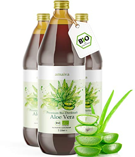 Aloe Vera Saft 100% BIO [NEU] - Einführungsangebot - 3 Liter - Direktsaft, gefiltert - Premium Qualität mit 1.200mg Aloverose, kontrolliert und abgefüllt in Deutschland