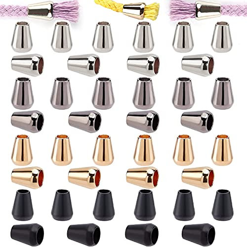 Metal Cord End Pieces, Pack Of 40 Ends Stoppers, Single Hole Closure Clamp For Cords Threads Lanyard Clothing Backpack Sportswear Paracord Stoppers, 1 Hole, Cord, Lanyard, Clothing