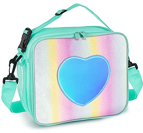 IWTTWY Lunch Bag Insulated Lunch Box for Girls - Rainbow Tote Bag Leakproof Thermal Reusable Cooler Picnic Bag for Women School Office Outdoor