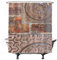 Ulticool Duschvorhang - Rost Industrial Metall - 180 x 200 cm - Waschbar - Anti Schimmel - mit 12 Ringen - Orange Braun