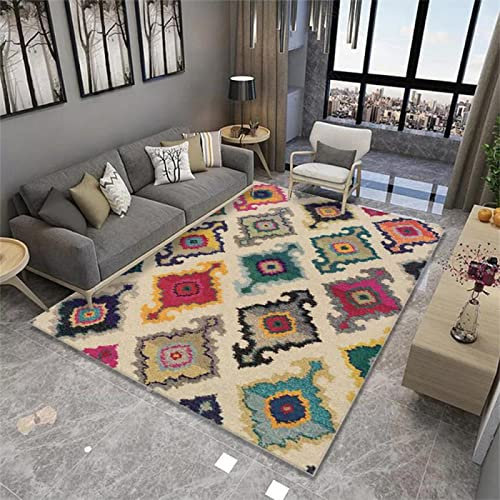 Kunsen Rugs carpets & rugs Low Pile Rose Red Multicolor Drawing Pattern Outdoor Garden Rug bedroom rugs for adults out door rug 80X120CM
