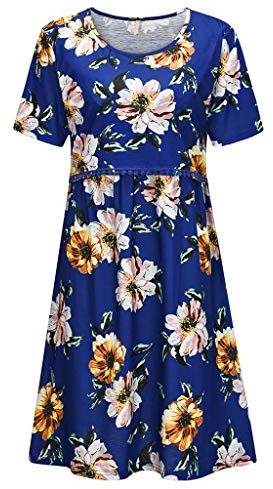 Zshosam Robe de grossesse serrée pour femme enceinte, robe à manches courtes, robe de maternité, robe de maternité, maillot de bain pour femme enceinte, mère, bleu, M