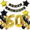 60. Geburtstag Dekoration, 60 Geburtstag Deko Schwarz und Gold, Geburtstagsdeko 60 Jahre Mann, 60 Jahre Geburtstagdeko Mann, Luftballon 60. Geburtstag Deko, 60. Party Luftballons