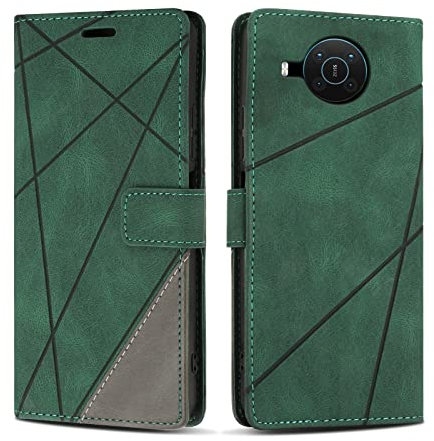 SONWO Cover per Nokia X10 / Nokia X20 Custodia, Flip Caso in PU Pelle Case Cover Premium Portafoglio Custodia per Nokia X10 / Nokia X20, Slot per Schede, Supporto Stand, Verde