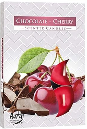 Teelicht mit Duft Schokolade Kirsch (6er Set) - Teelichter Duft Weihnachten, Weihnachtsdeko, Kerze Advent, Adventskranz