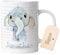 timalo® Tasse Tiere mit Namen personalisiert | Motiv Elefant Kindertasse mit Wunschname für Kinder Geschenk zur Einschulung, Weihnachten, Nikolaus Jungen | mug-t-03