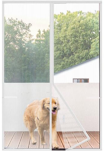 Risareyi Zanzariera Magnetica 80x240cm, Bianco - Rete Rinforzata Anti-strappo, Tenda Zanzariera Porta Finestra con Magneti, per Porte d'ingresso, Anti Zanzare, Traspirante