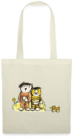 Spreadshirt Janosch Tiger, Bär und Tigerente auf Wiese Stoffbeutel, One size, Natur