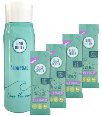 Blaue Helden Duschgel Feige & Bergamotte Starterset + 4x Nachfüll-Pulver