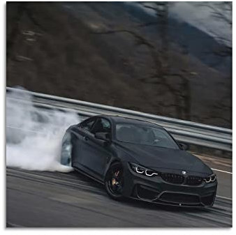 Supercar Poster BMW M4 G82 Drift Wandbilder Dekorative Malerei Leinwand Wandposter und Kunstbild Druck Moderne Familie Schlafzimmer Dekor Poster 30 x 30 cm